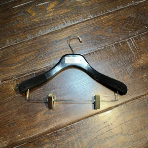 Thom Browne New York Wooden Hanger With Clips Heavy Brand Black Velvet Ends New - Picture 1 of 6