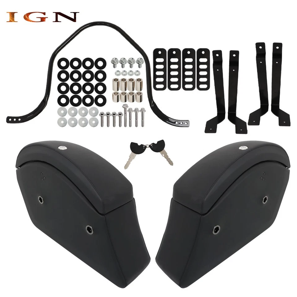 New Hard Bags Saddlebags Trunk Luggage Mounting Kit For Yamaha Kawasaki Honda Foto 1 de 4
