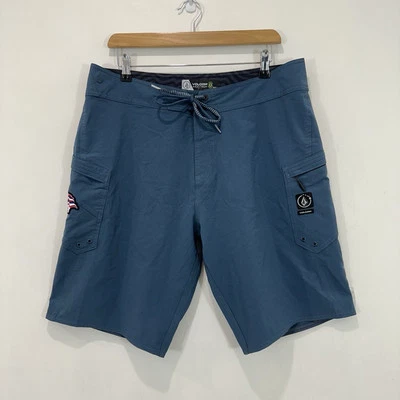 Volcom Stone Board Shorts Men 34 Greenish Blue Mod-Tech Hawaii Stretch - Image 1 of 4