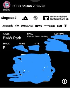 4 Tickets FC Bayern Baskets Veolia Towers Hamburg 05.10 Block E - Bild 1 von 1