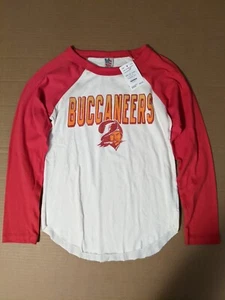 BUCS NFL CHILD SIZE Tampa Bay Buccaneers LARGE LONG Sleeve T-Shirt WHITE/RED NOS - Picture 1 of 5