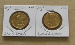 2015d US Mint John F. Kennedy Dollar 3P11,12 2015d US Mint Lyndon B, Johnson $ - Picture 1 of 4