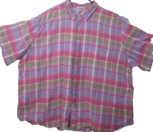 Ralph Lauren Mens Button Down Shirt Size 4XLB Pink Short Sleeve Plaid  - Picture 1 of 9