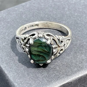 Anillo de plata de ley labradorita talla 7,5 - Imagen 1 de 12