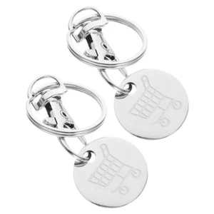 2 Stück Einkaufswagen Anhänger Trolley Medaille Schlüsselanhänger Münzhalter für Etui - Bild 1 von 12