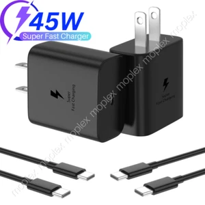 45W USB-C Super Fast Wall Charger 3FT PD Cable For Samsung Galaxy Note10 S20 S22 - Picture 1 of 14