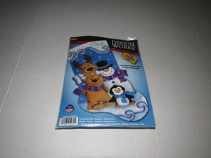 Design Works Crafts 18” Felt Stocking Winter Friends 5260 Christmas Holiday - Picture 1 of 2