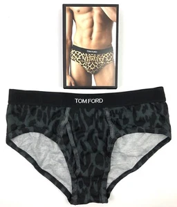Tom Ford Slip Gepard-Print Stretch-Baumwolle XL schwarz/sturm neu mit Etikett - Bild 1 von 7