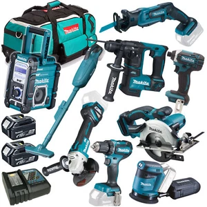 Makita Akku Combo Werkzeug Set 18V DSS501 DGA511 DMR112 DCL182 DDF485 DTD152 - Bild 1 von 10