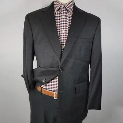 Abrigo Blazer Deportivo Joseph Feiss Para Hombre Dos Botones Sólido CH Negro Lana Talla 40S Foto 1 de 4