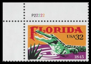 US 2950 Statehood Florida 32c plate single UL P22222 MNH 1995 - Picture 1 of 1