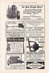 1907 Cushman Marine & Stationary Motor Ad/Seitz Marine Motor Ad/Lacy Motor Ad - Picture 1 of 1