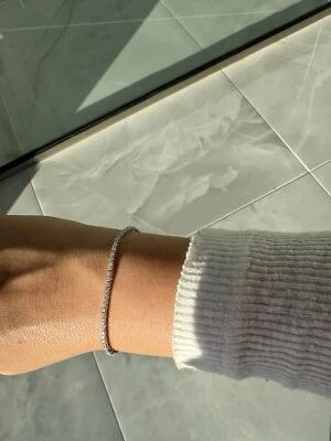 Pulseira de tênis natural corte redondo diamante ouro branco 14K 1,00 CTW 7 polegadas - Imagem 1 de 4