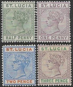 St Lucia 1891-8 part set 4 of 10 sg 43-5, 7 MH QV - Picture 1 of 2