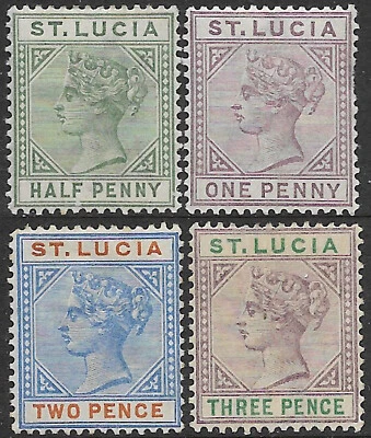 St Lucia 1891-8 part set 4 of 10 sg 43-5, 7 MH QV - Image 1 of 2