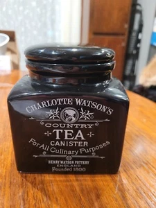 Charlotte Watson's Pottery Country Ceramic Canisters Tea Black - Picture 1 of 4