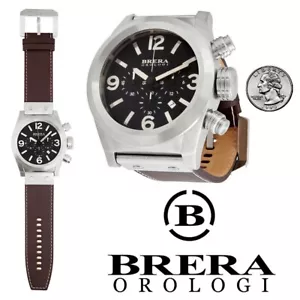 *COMO NUEVO* RELOJ DE ESCRITORIO BRERA OROLOGI ETERNO 80mm Caja de Acero Cuero Marrón BCRCLK8001 - Imagen 1 de 4