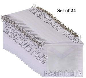 Masonic CANDIDATE / ENTERED APPRENTICE Sheep Leather Apron All White - Set Of 24 - Picture 1 of 4