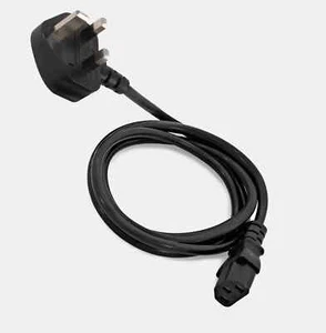 Cable de alimentación enchufe del Reino Unido a cable IEC (cable de hervidor de red de PC) C13 - Imagen 1 de 2