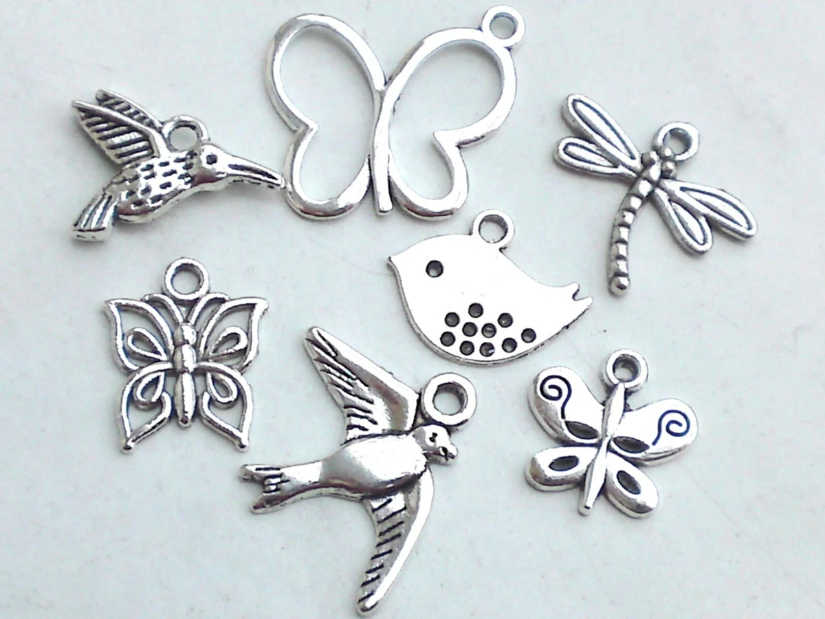 Quiges Charm Anhänger Taube – Versilbert, Für Bettelarmbänder, 3,6 Cm, Mit Karabinerverschluss