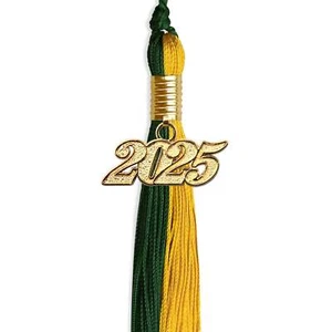 Endea Graduation Hunter Green/Gold Tassel with Gold Date Drop - Picture 1 of 16
