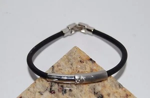 BRACELET EN CUIR ET ACIER STAINLESS STEEL AVEC BRILLANT. - Imagen 1 de 8