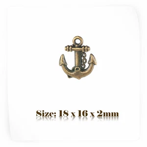 10 Bronzo Antico Stile Vintage Ancora Ciondoli Ciondolo Steampunk 101 - Picture 1 of 2