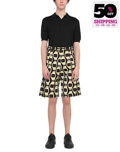RRP €620 ROBERTO CAVALLI Denim Pleated Shorts IT48 US38 M Watches Print - Picture 1 of 5
