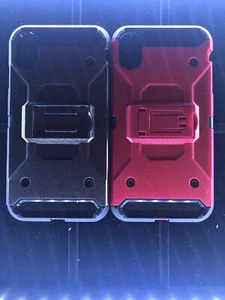 Iphone Xs Max Cases One Black One Red(2 For 1) With Clip - Picture 1 of 10