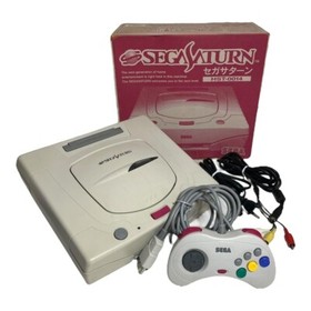 Sega Saturn White Console HST-3220 W/Box,AVcables /JAPAN Tested working