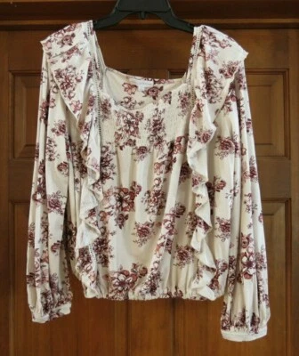 Новый с Ярлыками пряжка Coco & Jamison цветочный оборки верхний размер большой * - Изображение 1 из 4