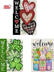 3 Pack Happy Valentines Day Garden Flag St Patricks Day Garden Flag Easter Garde - Picture 1 of 12