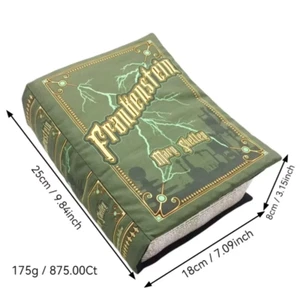 9.8Inch Frankenstein Plush Toys Pillow Book Cute Soft Stuffed Home Room Decor Do - Picture 1 of 12