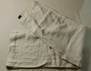 Men Banana Republic White Linen Straight Fit Wide Leg Suit Pants 34x33 NWOT 2001 - Picture 1 of 7