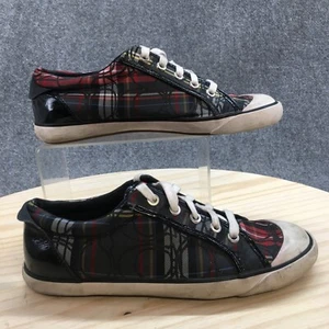 Coach Shoes Womens 8.5 B Barrett Plaid Casual Low Sneakers Multicolor Fabric - Picture 1 of 17