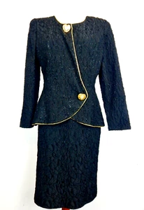 Neiman Marcus Skirt Suit Jacket VTG Black SZ 8 M - EXCELLENT CONDITION - Picture 1 of 14