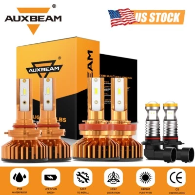 For Cadillac SRX 2010-2016 -AUXBEAM LED Headlights High Low Beam Fog Light Bulbs - Image 1 of 4