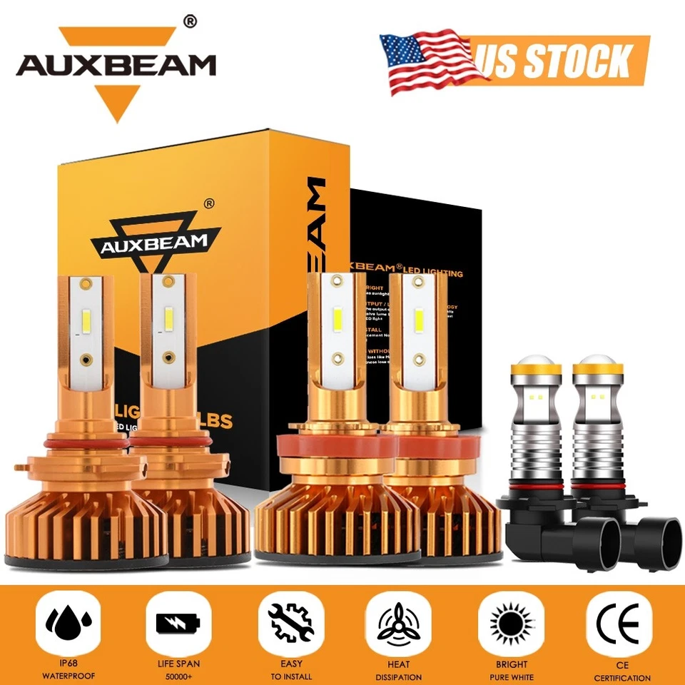 For Cadillac SRX 2010-2016 -AUXBEAM LED Headlights High Low Beam Fog Light Bulbs - Image 1 of 4