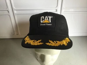Vtg CAT Caterpillar Trucker Hat Snapback Tonkin MADE IN USA Patch Cap All Foam - Picture 1 of 8