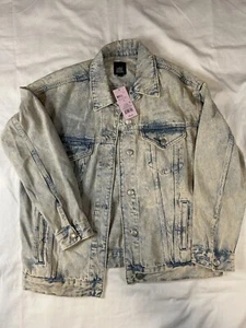 Neu mit Etikett Wild Fable Stone Wash Distressed Herren Denim Jeansjacke Gr. S - Bild 1 von 5
