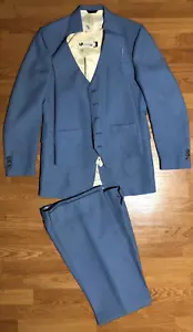 Vintage 1970s Levis Panatela Blue Suit w/Flared Pants 40L Jacket 32x34 Pants - Picture 1 of 18