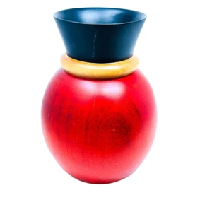 Vintage Deko Vase 03-102329-B, rot, schwarz - Bild 1 von 4