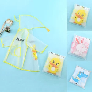 Toddler Kids Girls Boys Cartoon Rain Coat Transparent Raincoat Jacket Poncho US - Picture 1 of 21