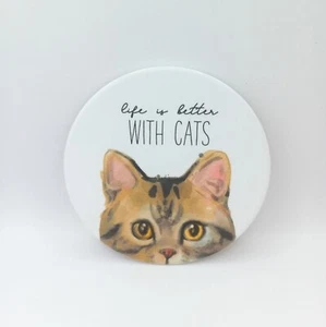 Keramik Untersetzer Kork Rückseite - Life is Better with Cats Tabby - Katzenschutz Neu - Bild 1 von 6