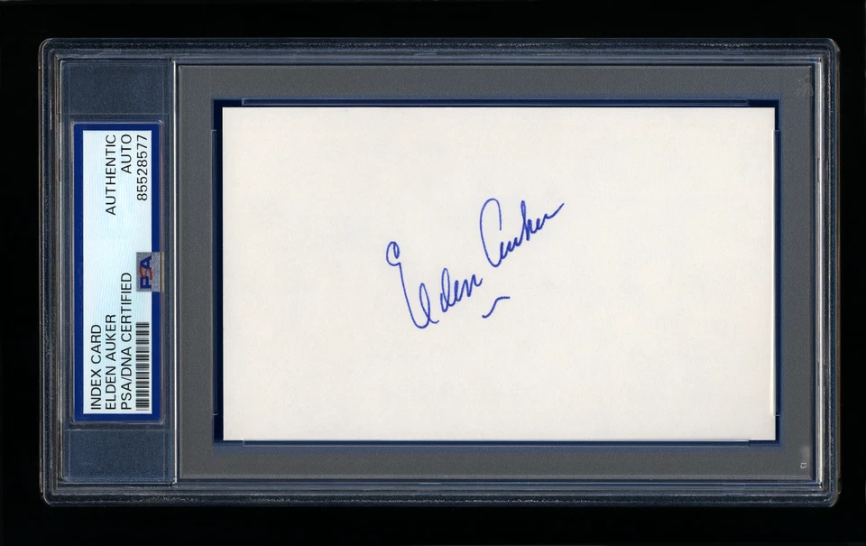 ELDEN AUKER SIGNED INDEX CARD MINT PSA/DNA 1935 DETROIT TIGERS WORLD CHAMPIONS - Image 1 of 1