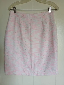 Lilly Pulitzer Gerbera Pink Tweed With Gold Pencil Skirt Sz 8 NICE - Picture 1 of 12