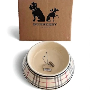 Burberry Nova Check porcellana grande ciotola cibo per cani ciotola acqua 7"/10" mai usata P7 - Foto 1 di 8