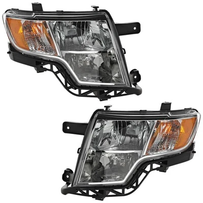 Driver & Passenger Side Headlights For Ford Edge 07-10 Halogen w/ Bulbs CAPA Foto 1 de 4