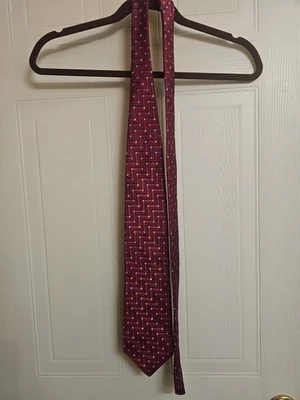 Jos. A. Corbata de hombre Bank Signature Collection rojo beige azul diseño geométrico Foto 1 de 4