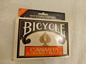 Vintage 1991  2 Decks Canasta Instructions/Bicycle Spades Bridge Playing Cards - Picture 1 of 8